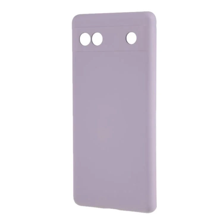 Für Google Pixel 6a Soft TPU Rubberized Phone Case Fiber Lining Back Cover - Hellviolett