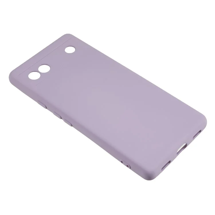 Für Google Pixel 6a Soft TPU Rubberized Phone Case Fiber Lining Back Cover - Hellviolett