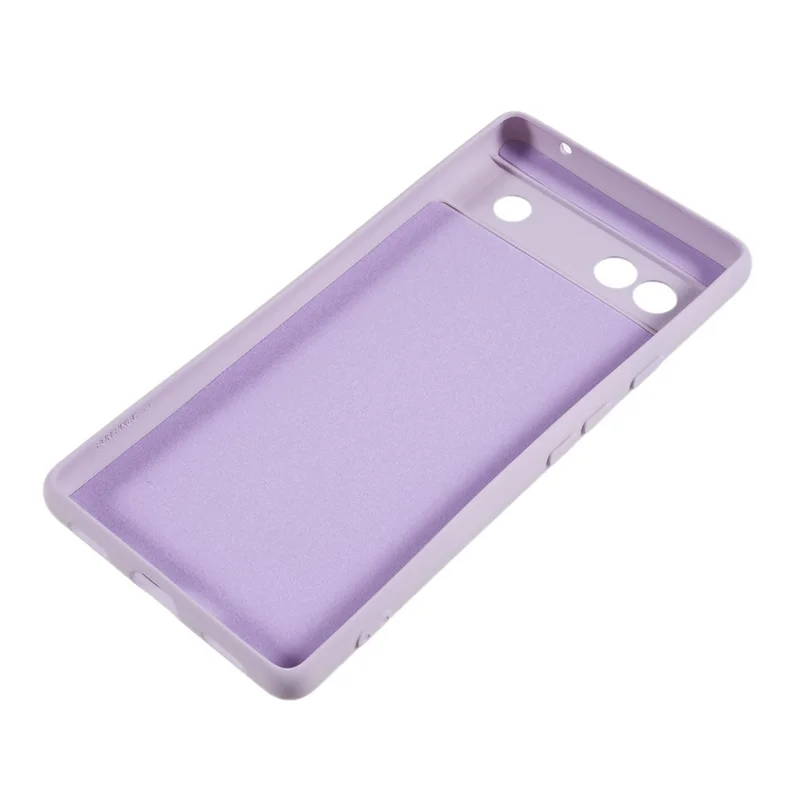 Für Google Pixel 6a Soft TPU Rubberized Phone Case Fiber Lining Back Cover - Hellviolett