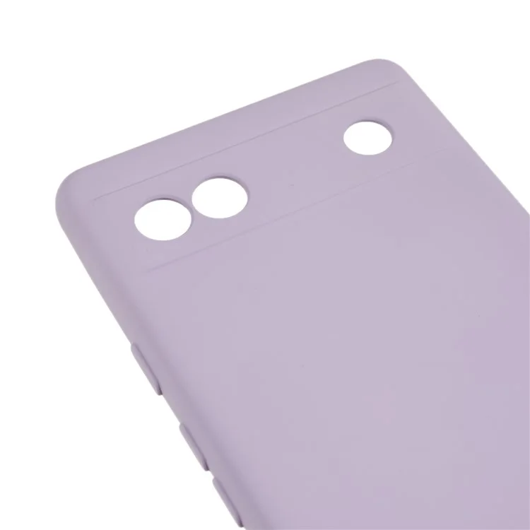 Für Google Pixel 6a Soft TPU Rubberized Phone Case Fiber Lining Back Cover - Hellviolett