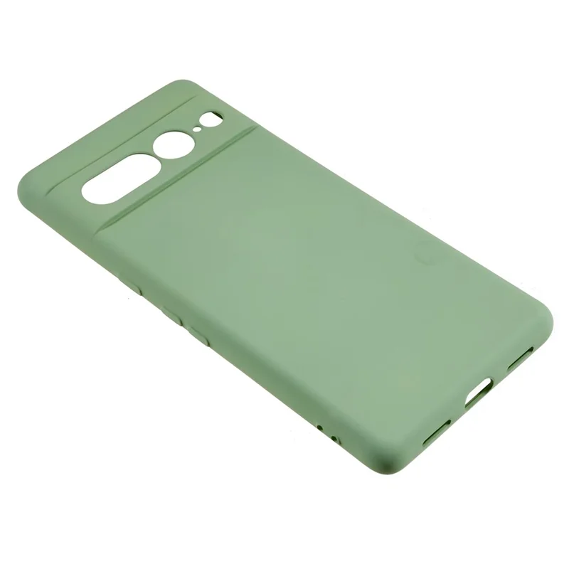 For Google Pixel 7 Pro 5G Soft TPU Phone Case Fiber Lining Rubberized Smartphone Cover - Bean Green
