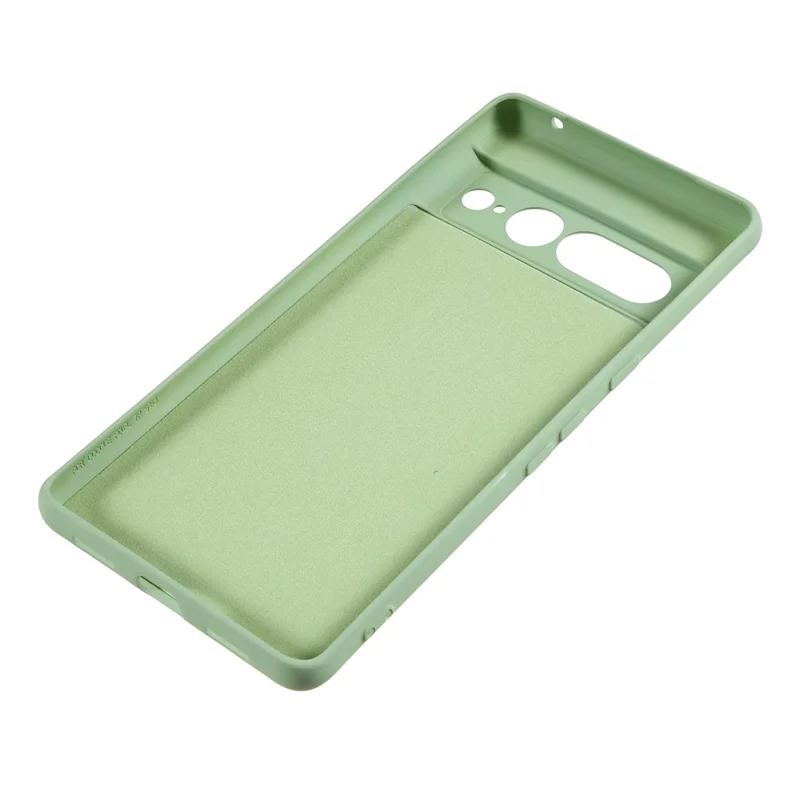 For Google Pixel 7 Pro 5G Soft TPU Phone Case Fiber Lining Rubberized Smartphone Cover - Bean Green