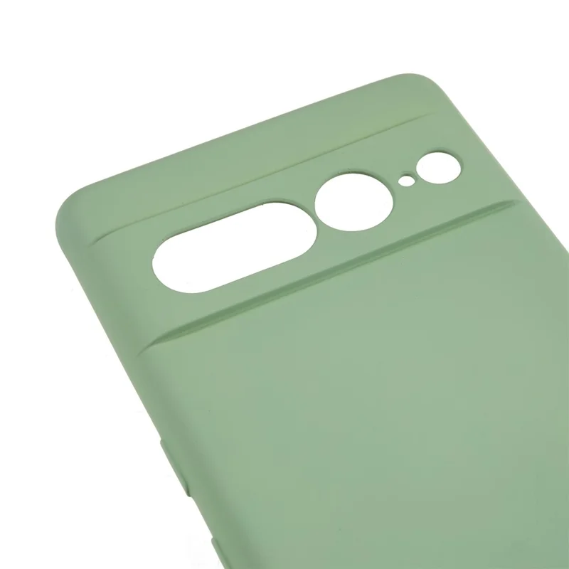 For Google Pixel 7 Pro 5G Soft TPU Phone Case Fiber Lining Rubberized Smartphone Cover - Bean Green