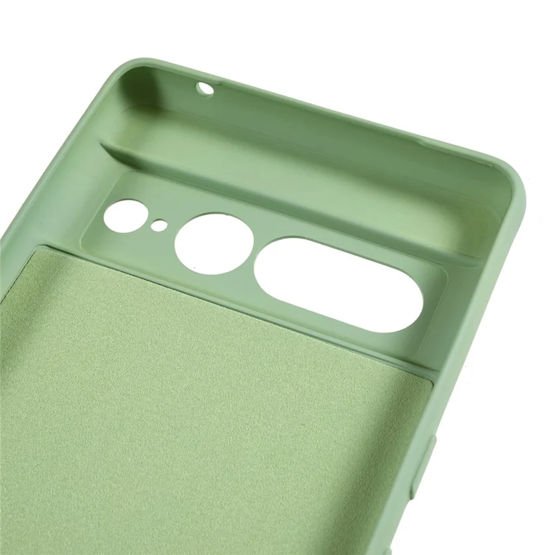 For Google Pixel 7 Pro 5G Soft TPU Phone Case Fiber Lining Rubberized Smartphone Cover - Bean Green