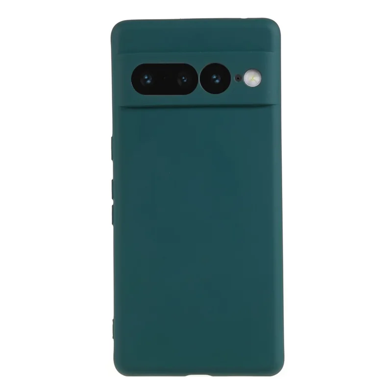 For Google Pixel 7 Pro 5G Soft TPU Phone Case Fiber Lining Rubberized Smartphone Cover - Army Green