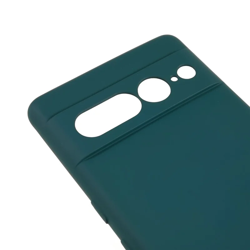 For Google Pixel 7 Pro 5G Soft TPU Phone Case Fiber Lining Rubberized Smartphone Cover - Army Green