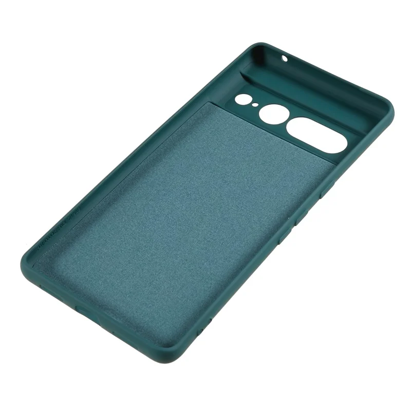 For Google Pixel 7 Pro 5G Soft TPU Phone Case Fiber Lining Rubberized Smartphone Cover - Army Green
