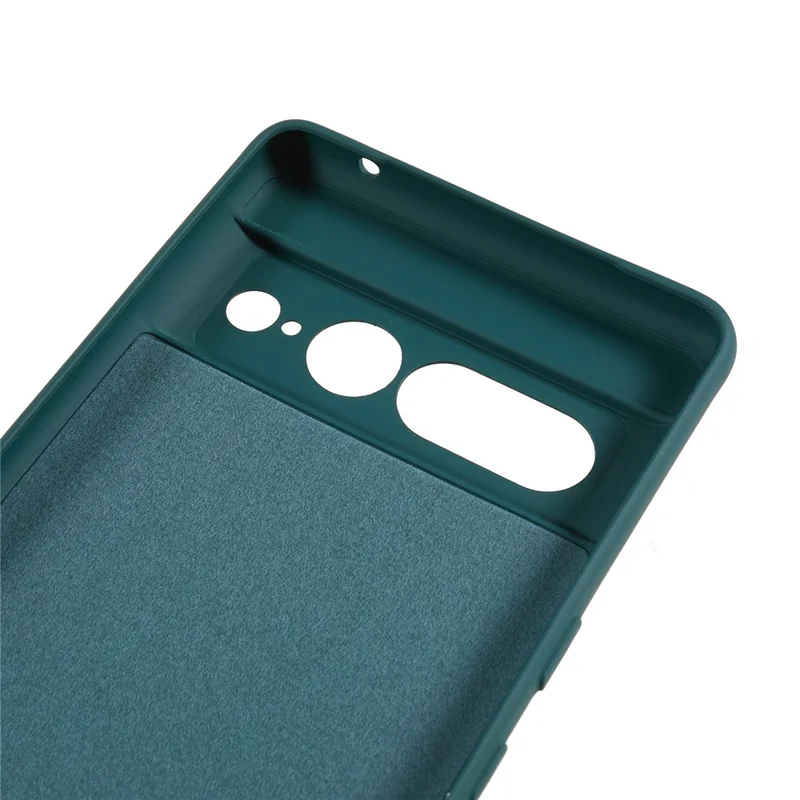For Google Pixel 7 Pro 5G Soft TPU Phone Case Fiber Lining Rubberized Smartphone Cover - Army Green