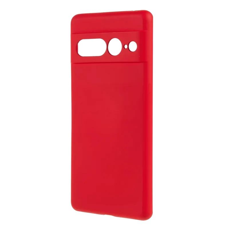 For Google Pixel 7 Pro 5G Soft TPU Phone Case Fiber Lining Rubberized Smartphone Cover - Red