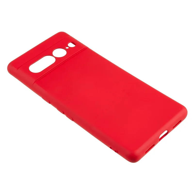 For Google Pixel 7 Pro 5G Soft TPU Phone Case Fiber Lining Rubberized Smartphone Cover - Red