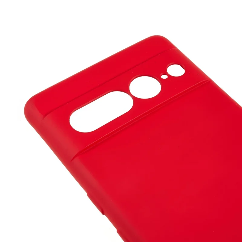 For Google Pixel 7 Pro 5G Soft TPU Phone Case Fiber Lining Rubberized Smartphone Cover - Red
