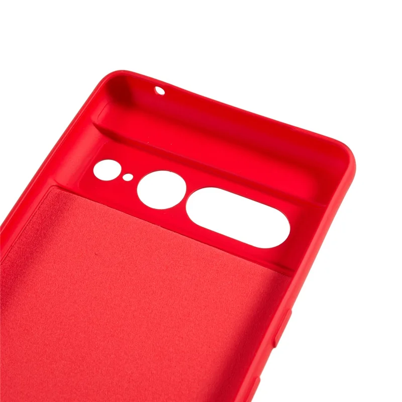 For Google Pixel 7 Pro 5G Soft TPU Phone Case Fiber Lining Rubberized Smartphone Cover - Red