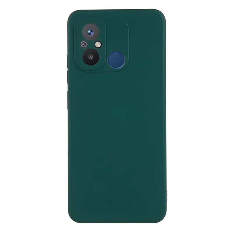 For Xiaomi Redmi 12C 4G Rubberized TPU Phone Case Fiber Lining Scratch Proof Protective Cover - Army Green