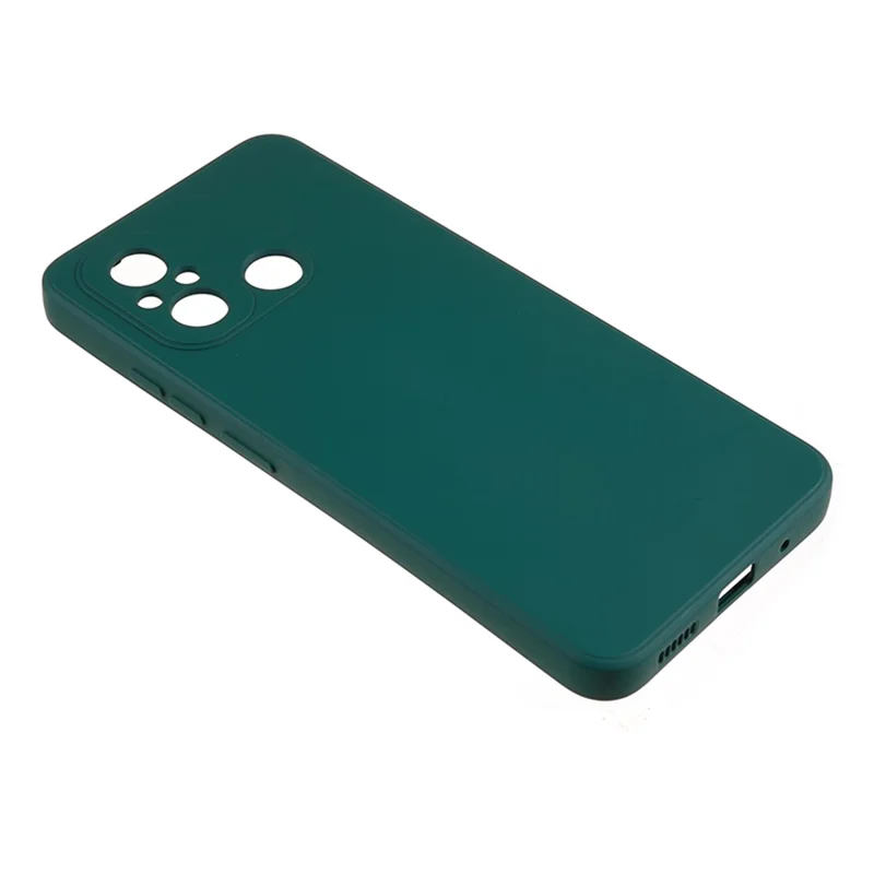 For Xiaomi Redmi 12C 4G Rubberized TPU Phone Case Fiber Lining Scratch Proof Protective Cover - Army Green