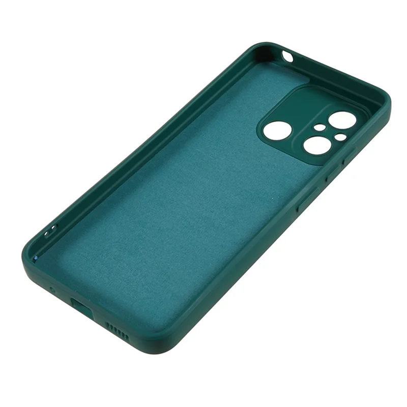 For Xiaomi Redmi 12C 4G Rubberized TPU Phone Case Fiber Lining Scratch Proof Protective Cover - Army Green
