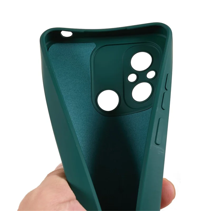 For Xiaomi Redmi 12C 4G Rubberized TPU Phone Case Fiber Lining Scratch Proof Protective Cover - Army Green