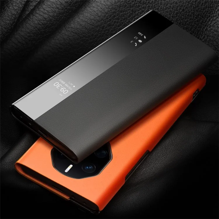 QIALINO Custodia per telefono per Huawei Mate 50 RS Porsche Design 4G Pelle bovina Copertura PC Anti-caduta Antiurto - Arancione