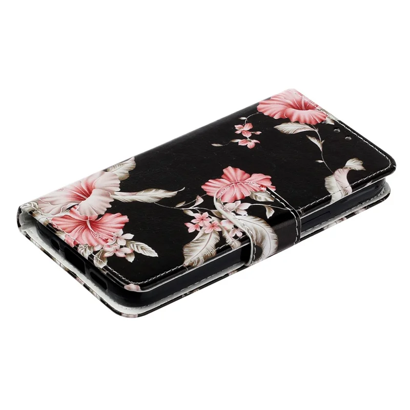 For Motorola Moto E13 4G PU Leather Pattern Printing Phone Case Wallet Stand Flip Folio Protective Cover - Azalea