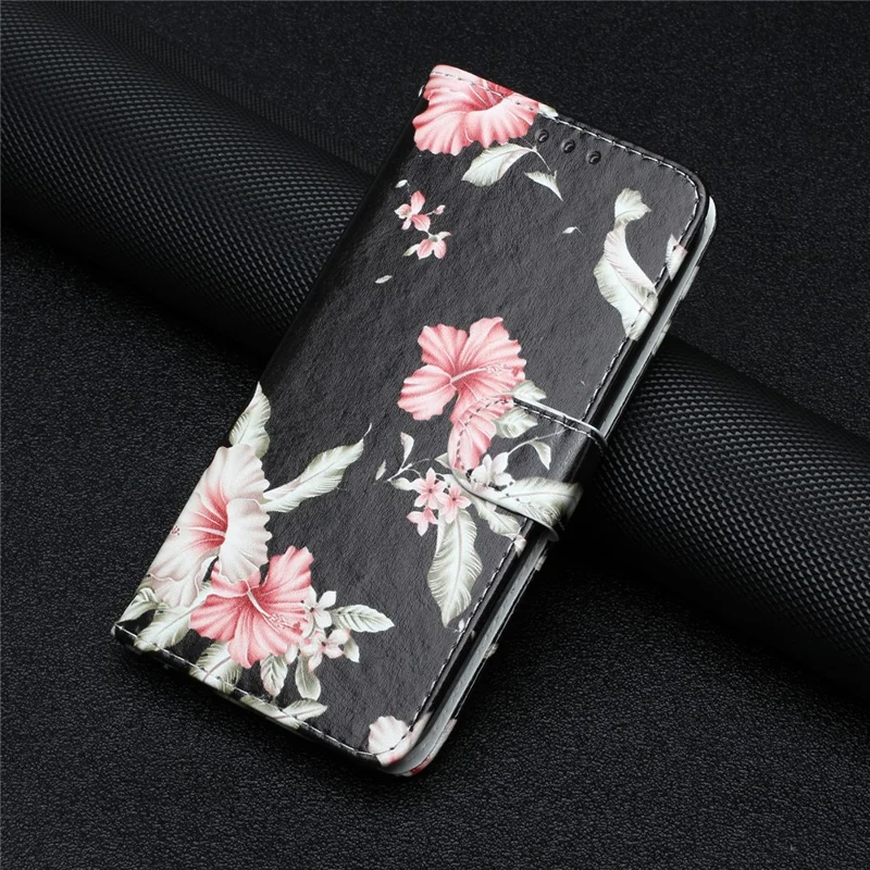 For Motorola Moto E13 4G PU Leather Pattern Printing Phone Case Wallet Stand Flip Folio Protective Cover - Azalea