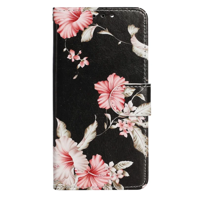 For Motorola Moto E13 4G PU Leather Pattern Printing Phone Case Wallet Stand Flip Folio Protective Cover - Azalea