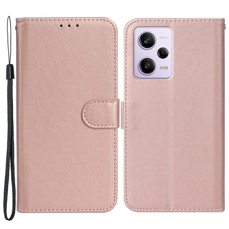 B40 Für Xiaomi Redmi Anmerkung 12 5G (China) /(indien) /(global) / Poco X5 5G Festkörperständer Abdeckung PU Leder Brieftasche Drop-proof-hülle - Roségold
