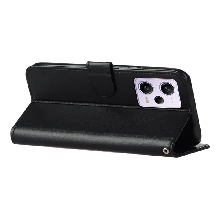 B40 For Xiaomi Poco X5 Pro 5G / Redmi Note 12 Pro Speed 5G / Note 12 Pro 5G Solid Color PU Leather Wallet Cover Flip Stand Phone Case - Black