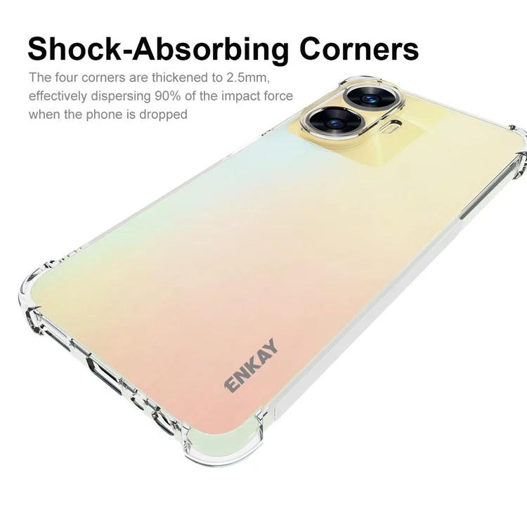 ENKAY HAT PRINCE Für Realme C55 Smartphone Case Anti-Rutsch-Streifen Kantenschutz Sturzsicheres TPU Klares Handyhülle