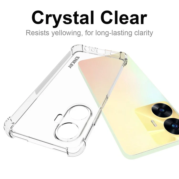 ENKAY HAT PRINCE Für Realme C55 Smartphone Case Anti-Rutsch-Streifen Kantenschutz Sturzsicheres TPU Klares Handyhülle