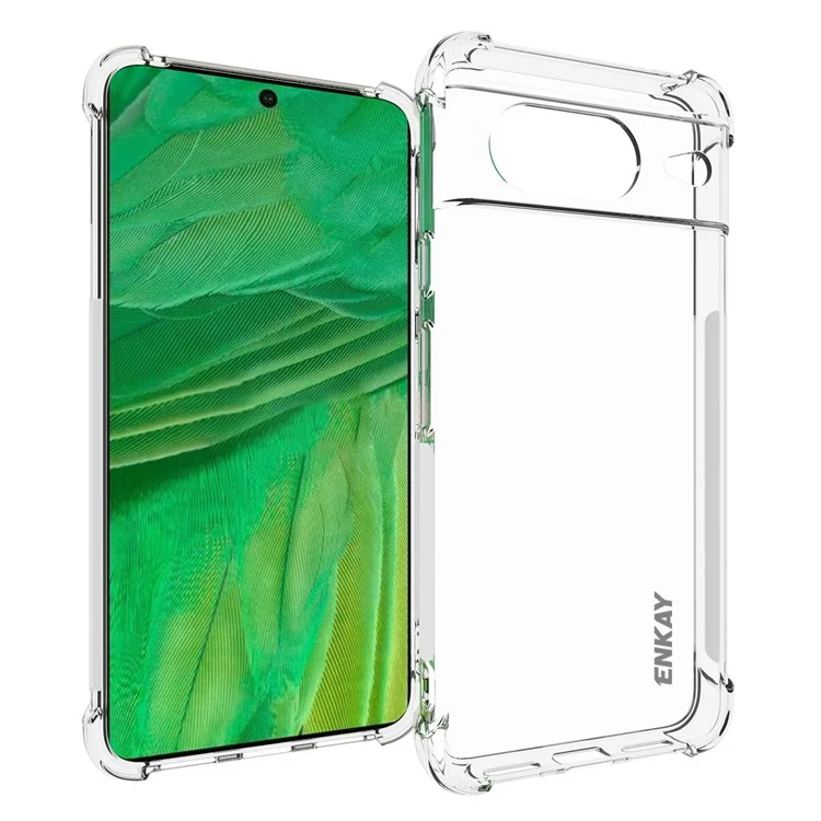 ENKAY HAT PRINCE для чехла Google Pixel 8 Dustproof Phone Shell Cover Anti-slip Strip Edge TPU Прозрачный чехол