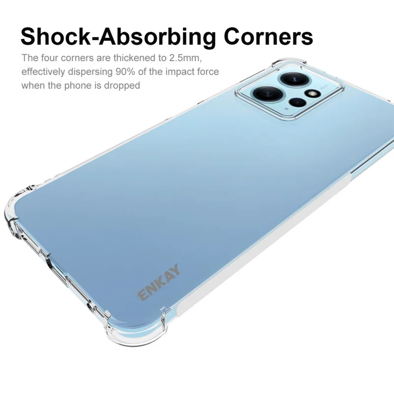ENKAY HAT PRINCE For Xiaomi Redmi Note 12 4G Thickened Corner Phone Case Anti-Slip TPU Clear Phone Cover