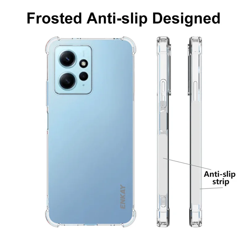 ENKAY HAT PRINCE For Xiaomi Redmi Note 12 4G Thickened Corner Phone Case Anti-Slip TPU Clear Phone Cover