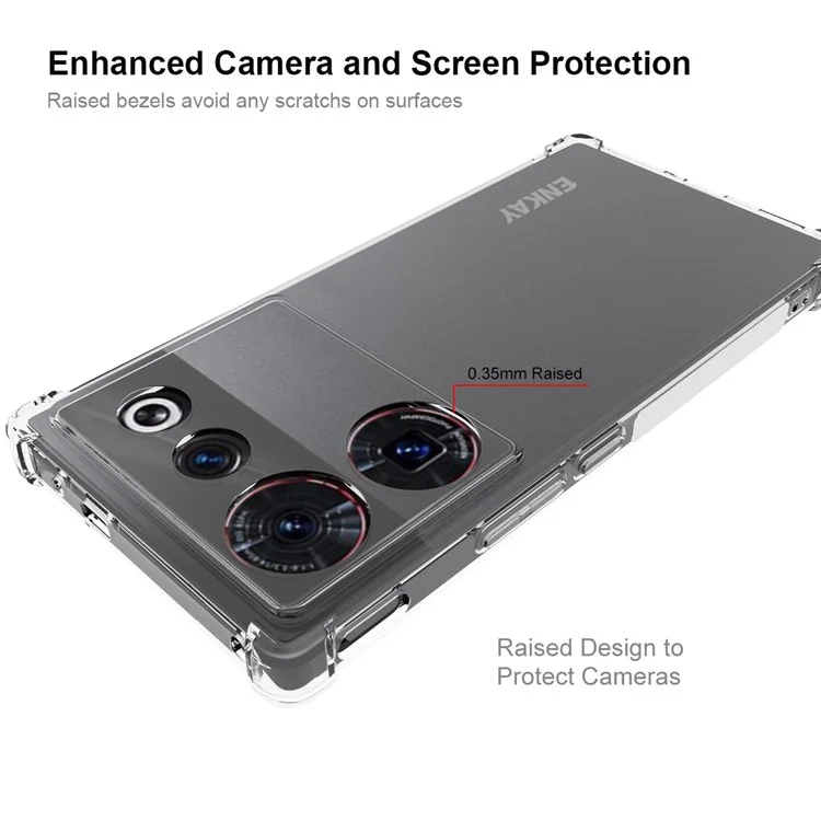 ENKAY HAT PRINCE For ZTE nubia Z50 Ultra Shockproof Phone Case Anti-slip Strip Edge TPU Thickened Corner Shell