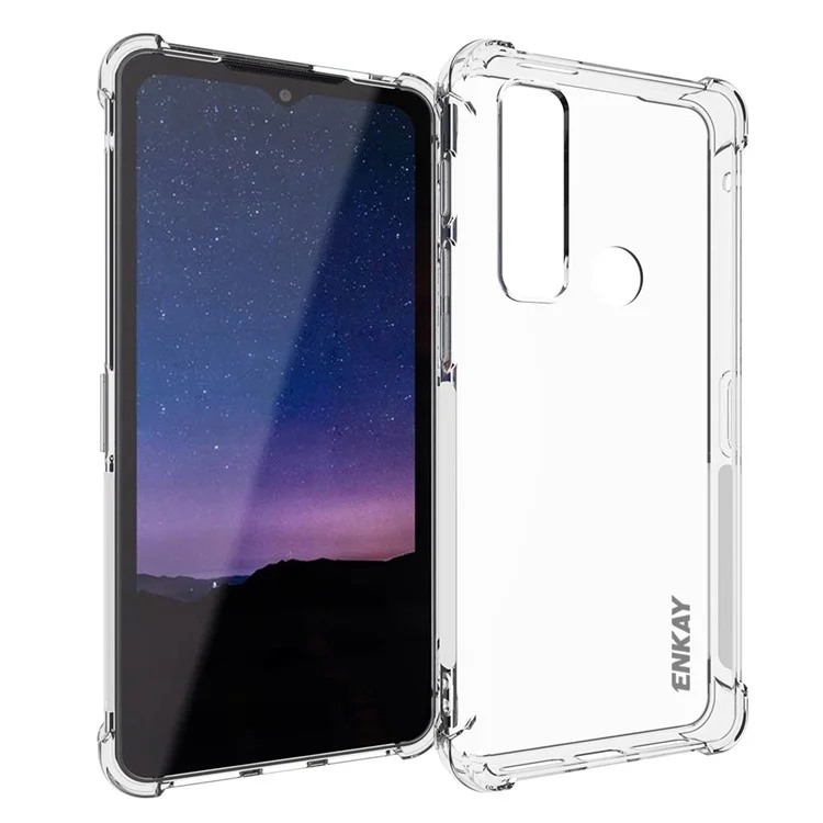 ENKAY HAT PRINCE Per Motorola Defy 2 5G Custodia per telefono in TPU antiscivolo Angoli rinforzati Custodia per telefono trasparente