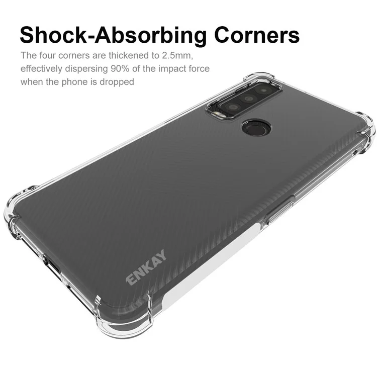ENKAY HAT PRINCE Per Motorola Defy 2 5G Custodia per telefono in TPU antiscivolo Angoli rinforzati Custodia per telefono trasparente