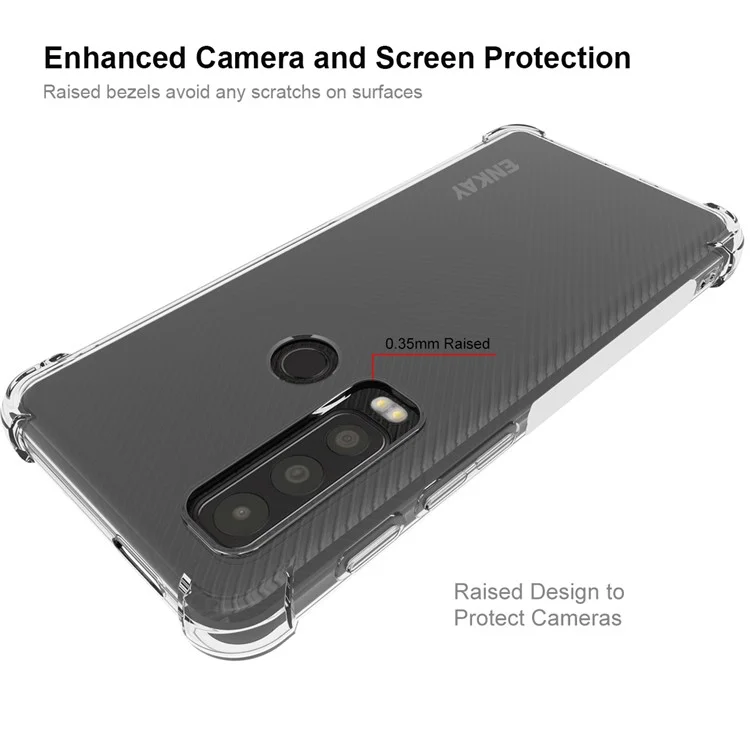 ENKAY HAT PRINCE Per Motorola Defy 2 5G Custodia per telefono in TPU antiscivolo Angoli rinforzati Custodia per telefono trasparente