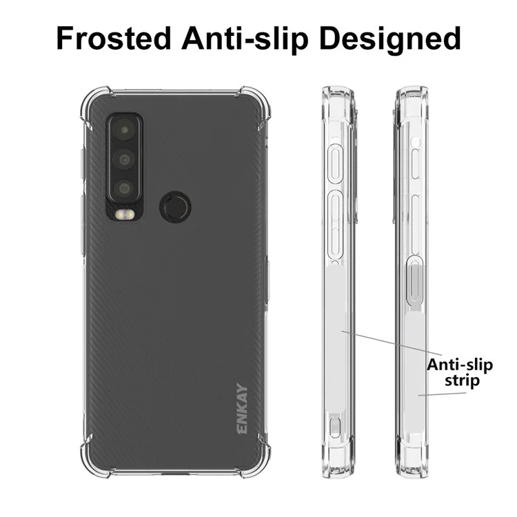 ENKAY HAT PRINCE Per Motorola Defy 2 5G Custodia per telefono in TPU antiscivolo Angoli rinforzati Custodia per telefono trasparente