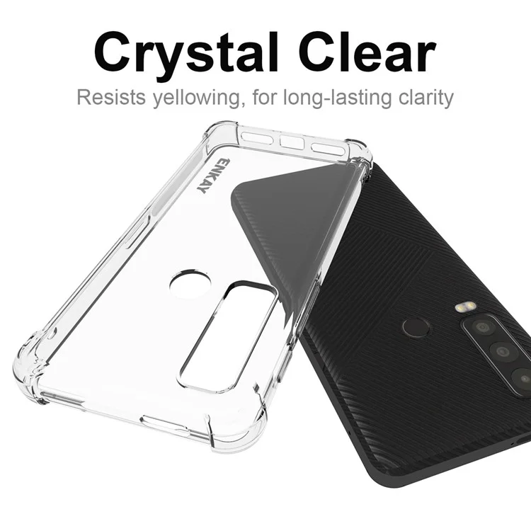 ENKAY HAT PRINCE Per Motorola Defy 2 5G Custodia per telefono in TPU antiscivolo Angoli rinforzati Custodia per telefono trasparente