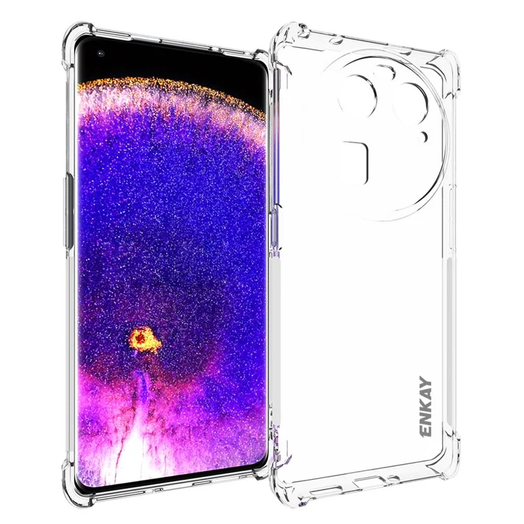 ENKAY HAT PRINCE For Oppo Find X6 Cell Phone Cover Anti-slip Strip Edge TPU Shockproof Phone Shell Case