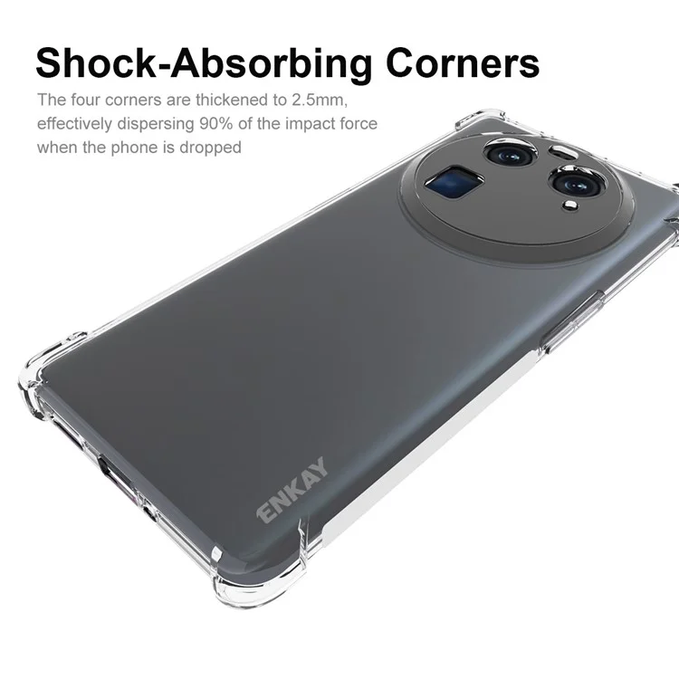 ENKAY HAT PRINCE For Oppo Find X6 Cell Phone Cover Anti-slip Strip Edge TPU Shockproof Phone Shell Case