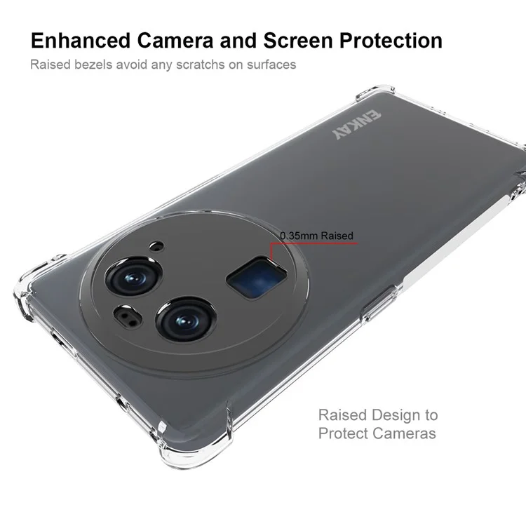ENKAY HAT PRINCE For Oppo Find X6 Cell Phone Cover Anti-slip Strip Edge TPU Shockproof Phone Shell Case