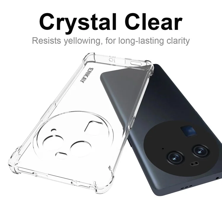 ENKAY HAT PRINCE For Oppo Find X6 Cell Phone Cover Anti-slip Strip Edge TPU Shockproof Phone Shell Case