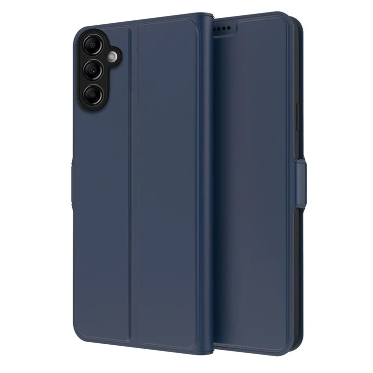 For Samsung Galaxy A24 4G (162.1 x 77.6 x 8.3mm) Protective Case PU Leather Flip Cover Card Slot Phone Case with Stand - Blue