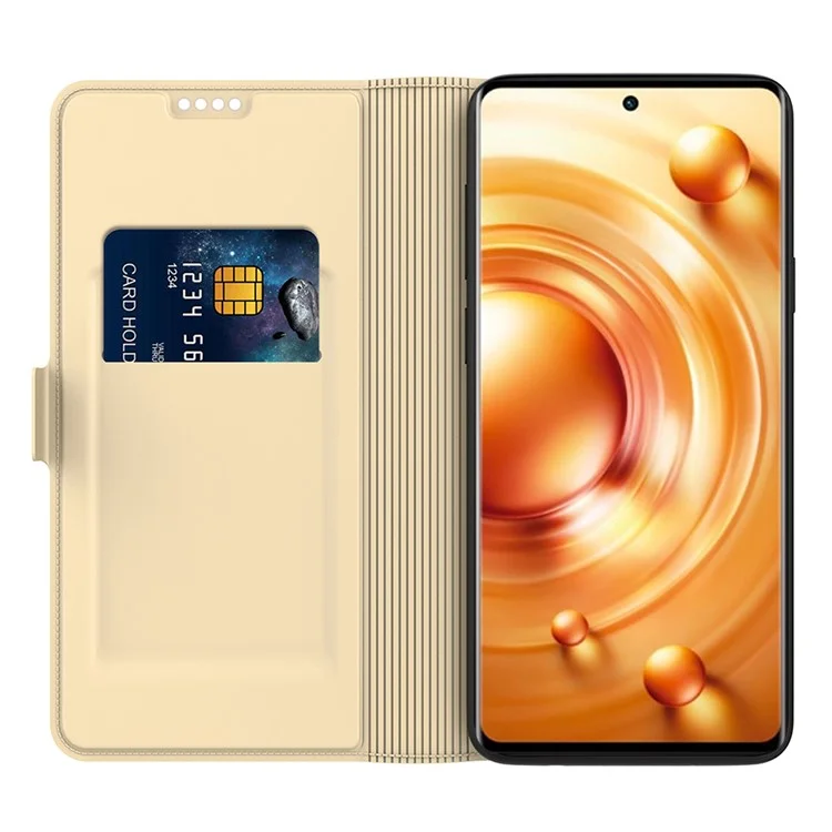 Para ZTE nubia Red Magic 8 Pro 5G Estuche Flip de Cuero con Cierre Magnético, Ranuras para Tarjetas, Protección Completa para Teléfono - Oro