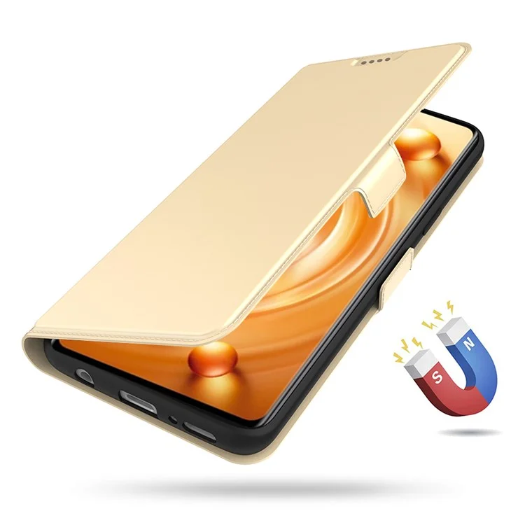 Para ZTE nubia Red Magic 8 Pro 5G Estuche Flip de Cuero con Cierre Magnético, Ranuras para Tarjetas, Protección Completa para Teléfono - Oro