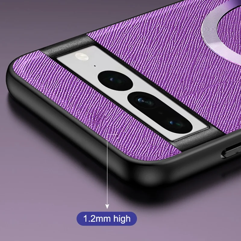 For Google Pixel 7 Pro 5G Magnetic Case Cross Texture Leather Coated TPU Anti-drop Phone Cover - Blue