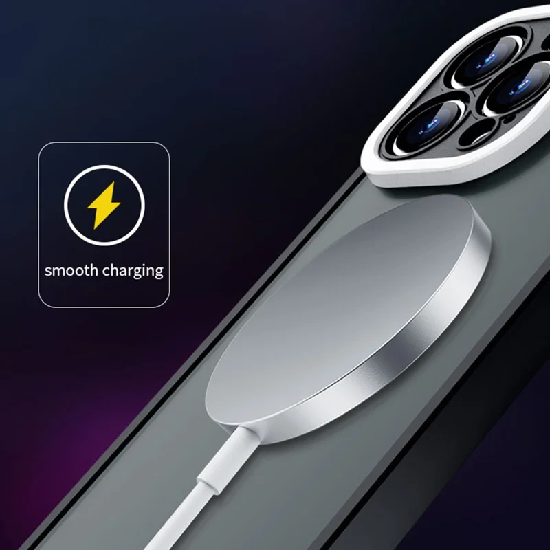 Skin-Touch Shockproof Case for iPhone 13 Pro Max 6.7 inch Soft TPU PC Phone Shell (Round Hollow Show Phone's Logo) - Blue