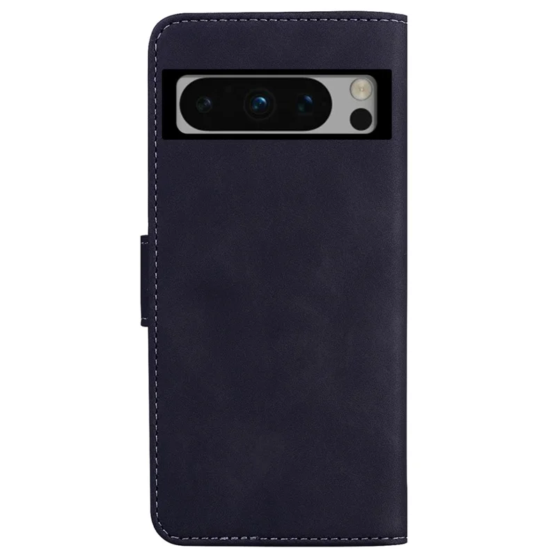 Phone Case for Google Pixel 8 Pro Solid Color PU Leather Shockproof Wallet Stand Cell Phone Cover - Black