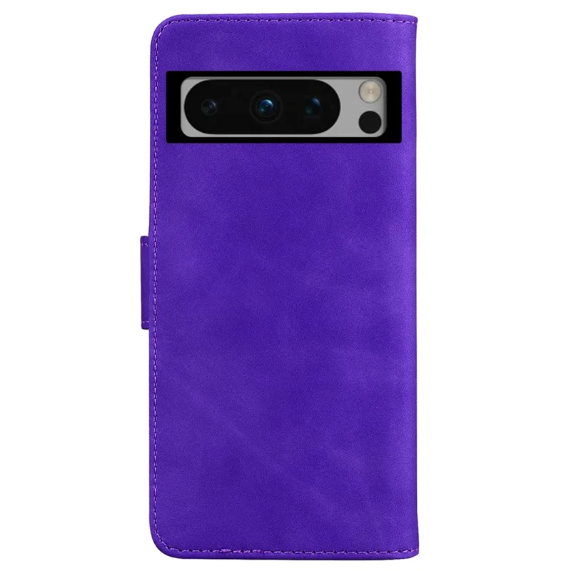 Telefonbeskyttelse til Google Pixel 8 Pro, Enfarvet PU-læder, stødfast, tegnebog med stativ, mobiltelefon dæksel - Lilla