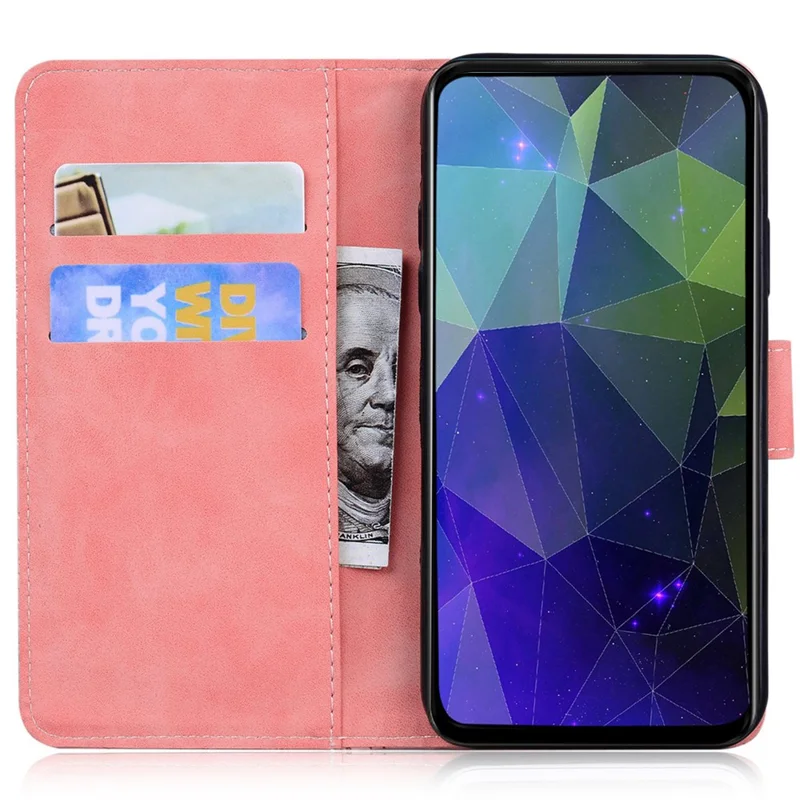 Wallet Stand Shell for Google Pixel 8 Pro Tiger Imprinted PU Leather Case Phone Cover - Pink