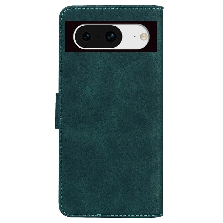 Skin-touch Flip Cover für Google Pixel 8 Schmetterling-Druck stoßfeste Geldbörse PU-Leder Ständer Handyhülle - Grün